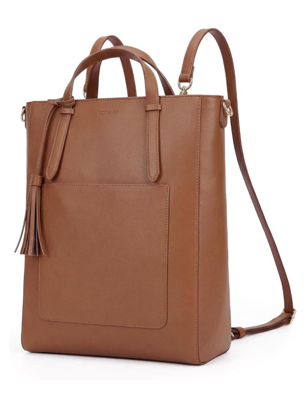 ECOSUSI Convertible Vegan Leather Tote Backpack Women's Handbag Shoulder Bag